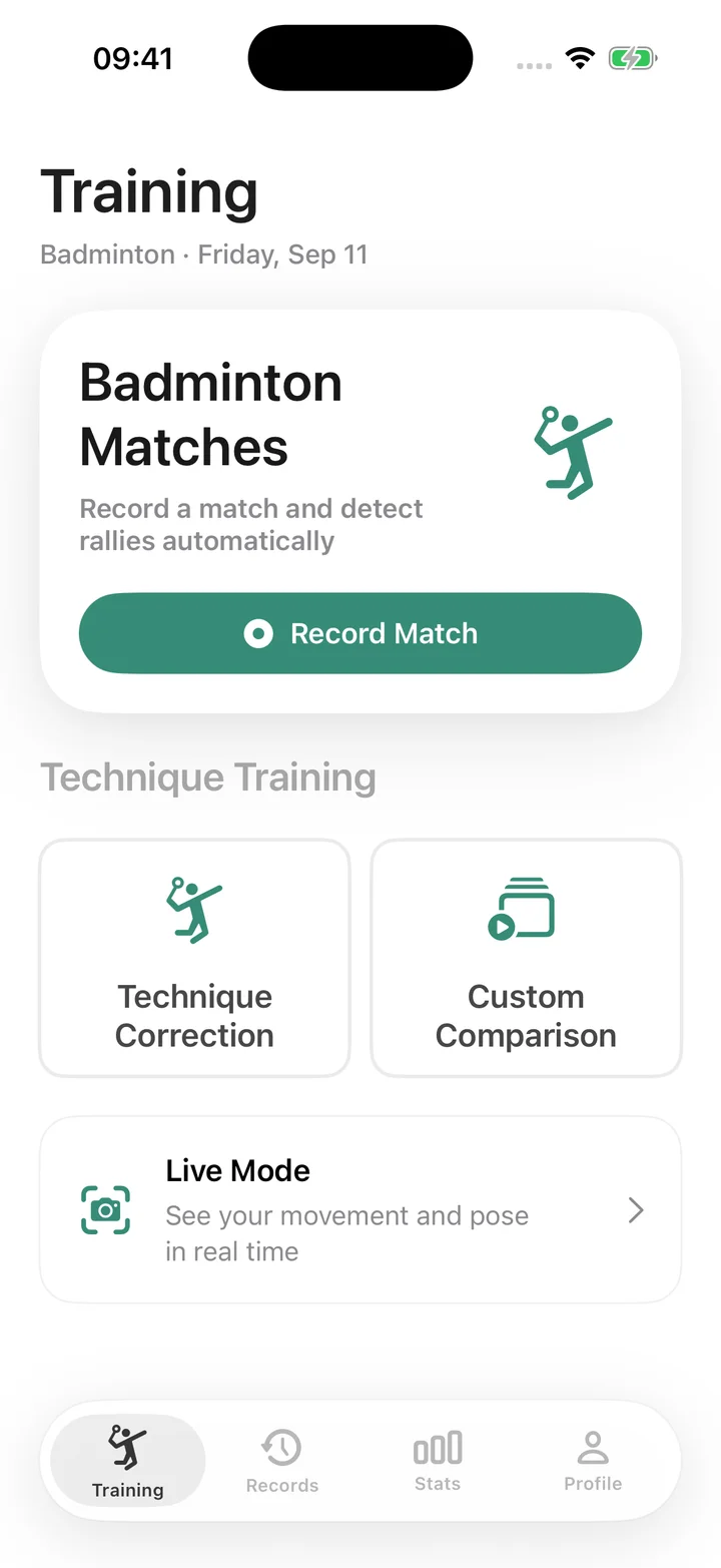 Badminton / Inside the app