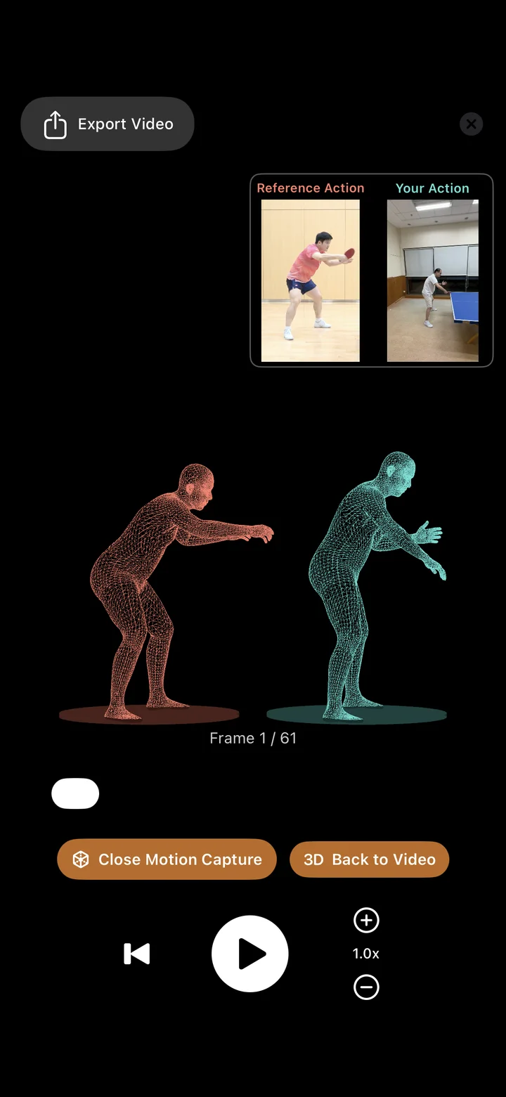 Two movements in the Duolian iOS shared 3D view with playback controls